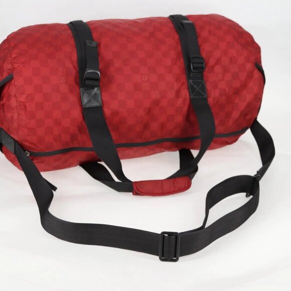LOUIS VUITTON Damier Aventure Plat Ktical Boston Bag Red N23208 LV Auth 132525V - Picture 9 of 16